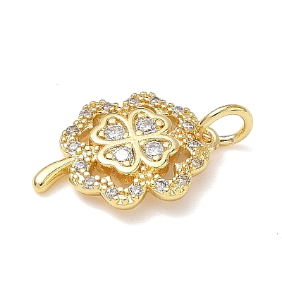 Brass Cubic Zirconia Pendants KK-L253-25G-02-1