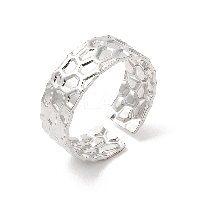 Non-Tarnish 304 Stainless Steel Cuff Wide Band Finger Rings LS-RJEW-L107-011P-1