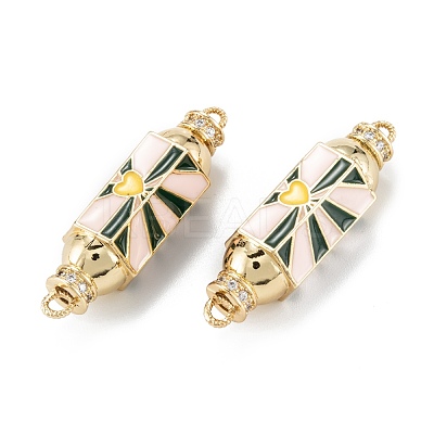 Real 18K Gold Plated Brass Micro Pave Clear Cubic Zirconia Links Connectors ZIRC-A020-24G-1
