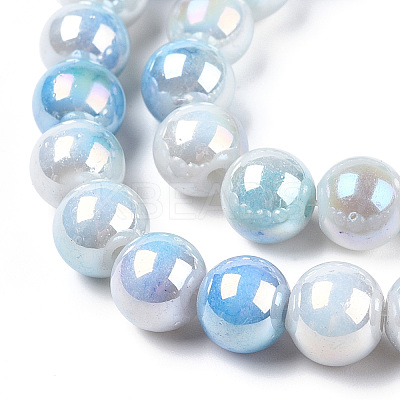 Electroplated Glass Beads Strands X-GLAA-C023-01H-1