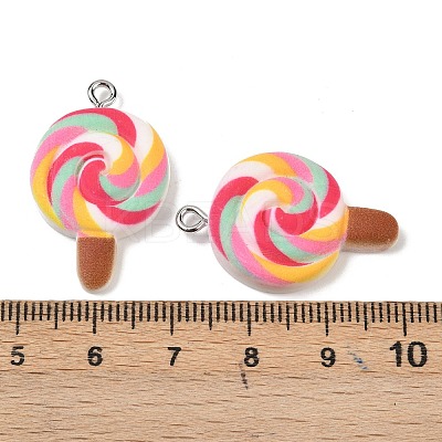 Spray Painted Opaque Resin Pendants RESI-F061-08-1