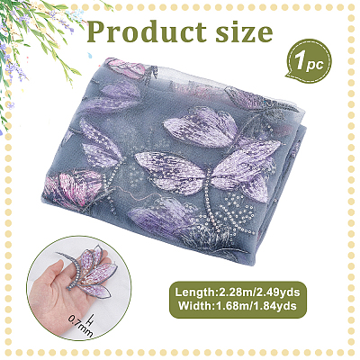 Butterfly & Dragonfly Pattern Polyester Fabric FIND-WH0816-050A-1
