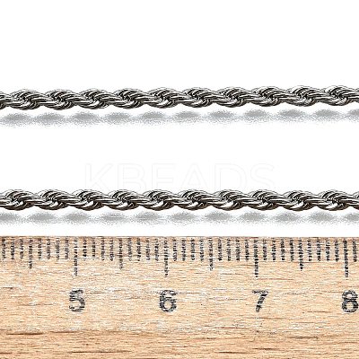 Tarnish Resistant 304 Stainless Steel Rope Chain Necklaces LS-STAS-S029-01-1