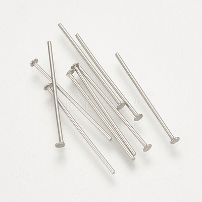 Tarnish Resistant 304 Stainless Steel Flat Head Pins X-STAS-S076-75-40mm-1