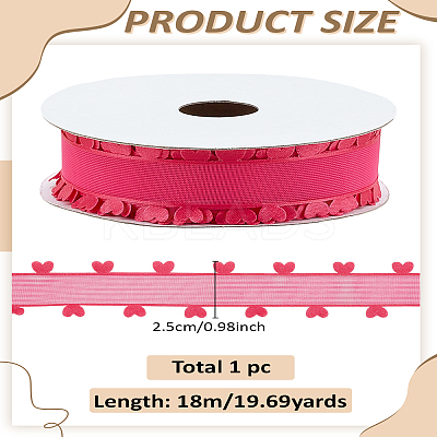 1 Roll Heart Valentine's Day Polyester Lace Trim OCOR-LP0003-63B-1