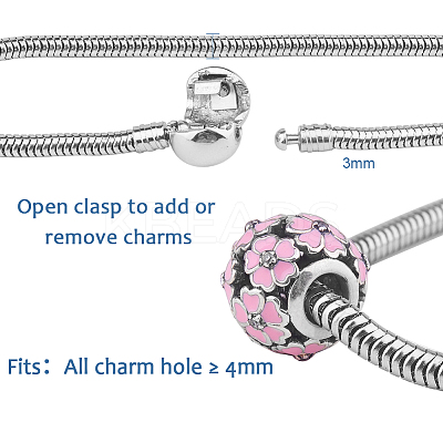 304 Stainless Steel European Style Bracelets for Jewelry Making STAS-PH0006-01A-1