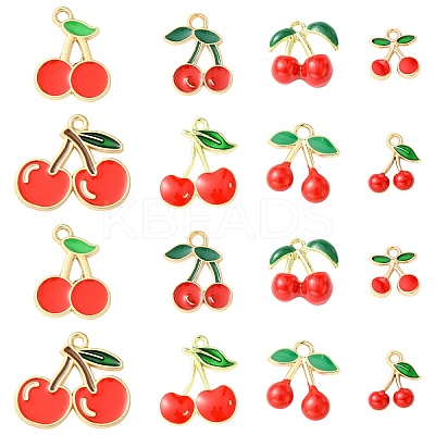 40Pcs 8 Styles Alloy Enamel Pendants ENAM-CJ0006-93-1