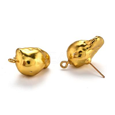 Natural Baroque Pearl Stud Earring Findings KK-G398-10G-1