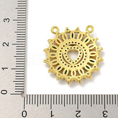 Rack Plating Brass Micro Pave Cubic Zirconia Pendants KK-C074-26G-1