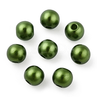 Spray Painted ABS Plastic Imitation Pearl Beads OACR-T015-05A-09-1