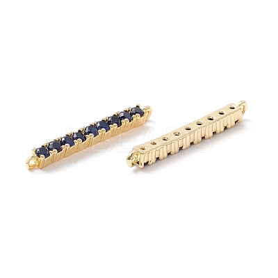 Rack Plating Brass Micro Pave Cubic Zirconia Connestor Charms KK-D073-03G-04-NR-1