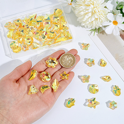 60Pcs 15 Colors UV Plating Glass Pendants GLAA-PH0003-89-1