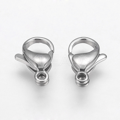 Tarnish Resistant 304 Stainless Steel Lobster Claw Clasps STAS-F125-13x8mm-P-1