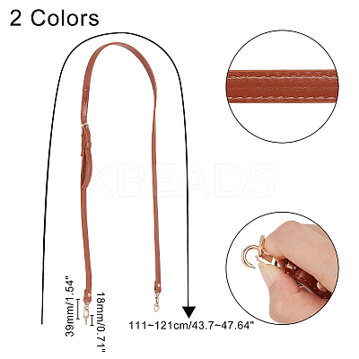 2 Pcs 2 Colors PU Leather Bag Handles FIND-CA0002-01-1