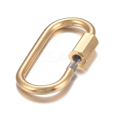 PVD Vacuum Plating 304 Stainless Steel Screw Carabiner Lock Charms X-STAS-H107-04A-G-1