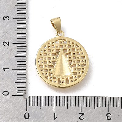 Brass Micro Pave Clear Cubic Zirconia Pendants KK-D431-085B-G-1