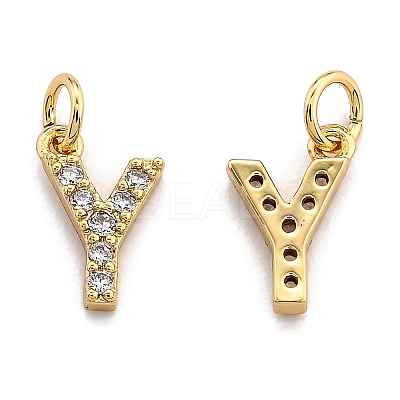 Brass Micro Pave Grade AAA Cubic Zirconia Charms LS-ZIRC-P067-11G-Y-NR-1