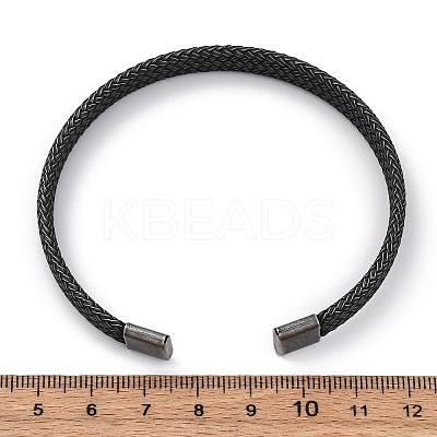 316 Surgical Stainless Steel Cuff Bangles for Men BJEW-P319-05B-B-1