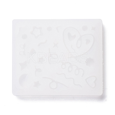 Line & Flat Round & Heart & Star & Flower & Moon Filling Silicone Molds X-DIY-M029-08-1