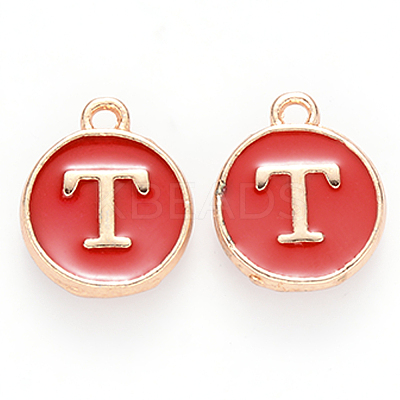 Golden Plated Alloy Enamel Charms ENAM-S118-03T-1