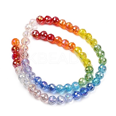 Electroplate Glass Beads Strands EGLA-D300-06-6mm-01-1