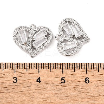 Brass Micro Pave Clear Cubic Zirconia Pendants KK-S389-13P-1