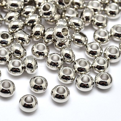 Brass Flat Round Spacer Beads KK-M085-18P-NR-1