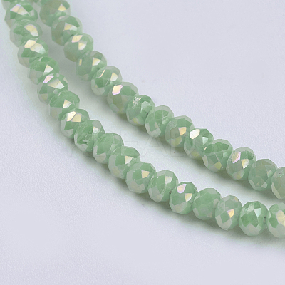 Electroplate Glass Beads Strands GLAA-F077-FR12-1