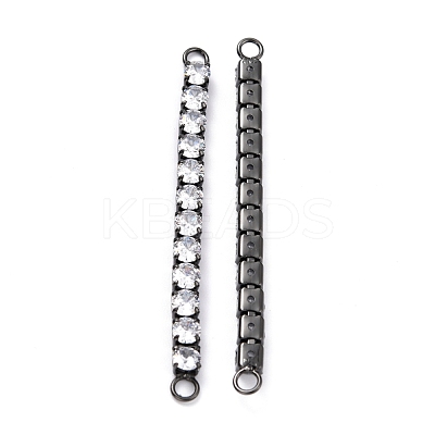 Brass Clear Round Cubic Zirconia Links Connectors ZIRC-G170-23B-1