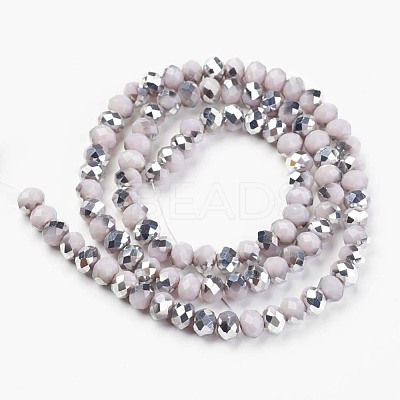 Electroplate Opaque Glass Beads Strands EGLA-A034-P6mm-M10-1
