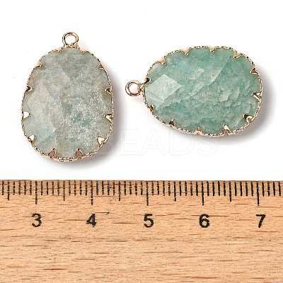 Natural Amazonite Faceted Pendants G-Q169-01G-02-1