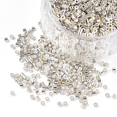 Electroplate Cylinder Seed Beads SEED-R041-08-1