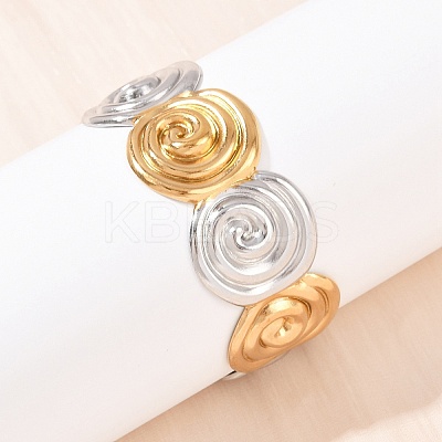 304 Stainless Steel Cuff Bangles for Women BJEW-G757-09GP-1