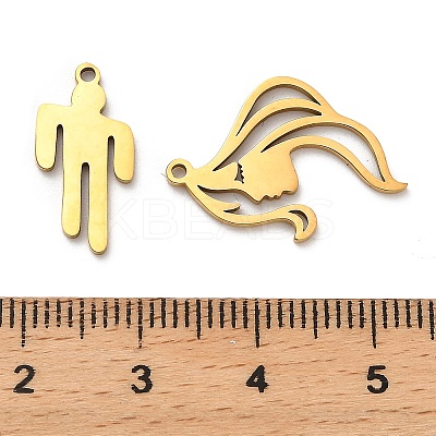 25Pcs 5 Styles Stainless Steel Pendants STAS-XCP0001-93-1