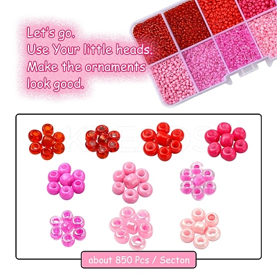8500Pcs 10 Style Glass Seed Beads SEED-YW0001-80A-1