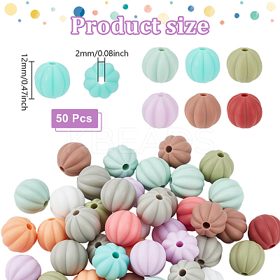 50Pcs Food Grade Silicone Focal Beads SIL-NB0001-52A-1