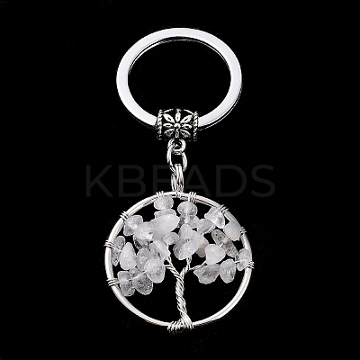 Natural Quartz Crystal Keychain KEYC-E023-03G-1