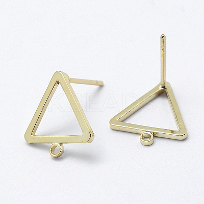 Brass Stud Earring Findings X-KK-F728-29G-NF-1