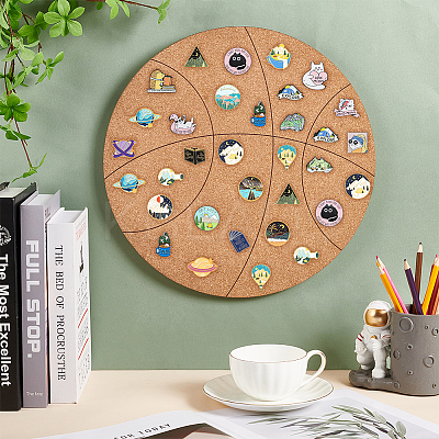Wood Wall Jewelry Display Cork Tray AJEW-WH0348-466F-1