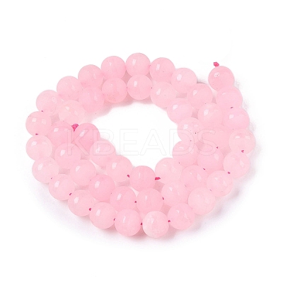 Frosted Natural White Jade Beads Strands G-T138-8mm-209E-1