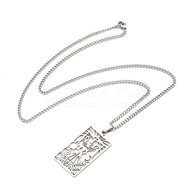 Non-Tarnish 304 Stainless Steel Pendant Necklaces NJEW-L118-02P-05-1