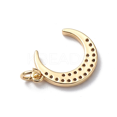 Rack Plating Brass Micro Pave Cubic Zirconia Pendants KK-E003-30G-1