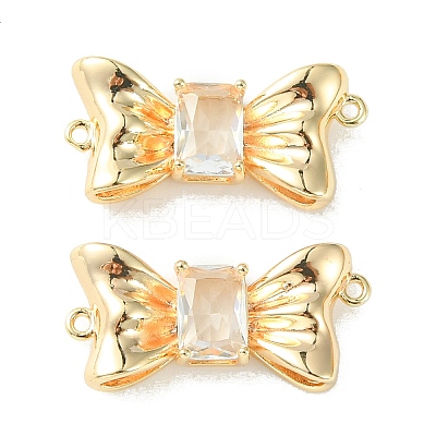 Brass Pave Cubic Zirconia Connector Charms KK-L208-01G-03-1