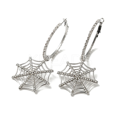 Halloween Alloy Tassels Hoop Earrings EJEW-K274-02P-1