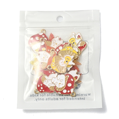 20Pcs 5 Style Autumn Theme Alloy Enamel Pendants ENAM-FS0001-54-1