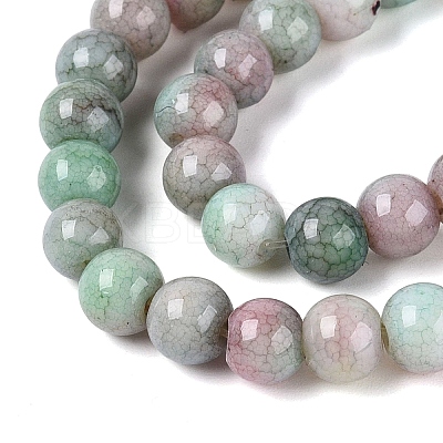 Ombre Effect Opaque Crackle Glass Beads Strands GLAA-Q106-01A-A01-1