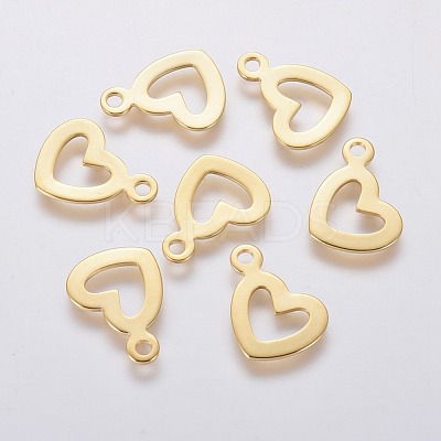 304 Stainless Steel Open Heart Charms STAS-L234-087G-1