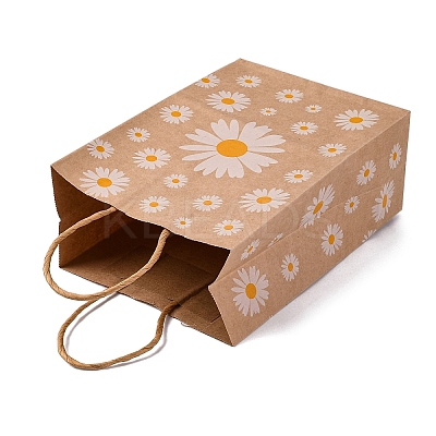 Daisy Flower Paper Gift Tote Bags ABAG-Q055-01B-1