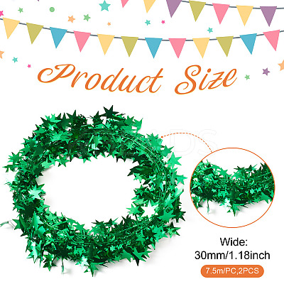 PVC Sparkly Star Metallic Garland with Iron Wire AJEW-TAC0034-08A-1