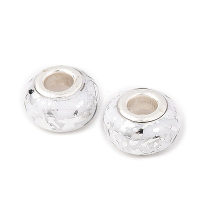 Opaque Resin Rondelle European Beads RESI-Z046-03A-1